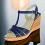 Sandale dama bleumarin din piele naturala - NA134BLM